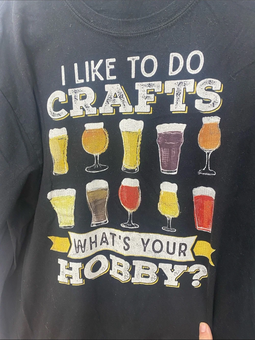 I Like To Do Crafts Graphic Beer T-Shirt (BIN AA)